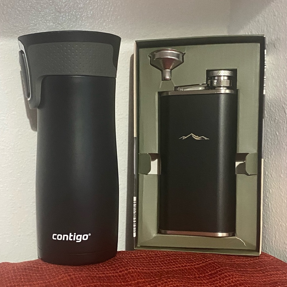 NWT…CONTIGO BLACK TUMBLR AND ADVENTURIDGE FLASK SET - Picture 11 of 16